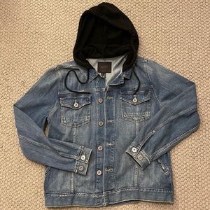 Paige Jeans Hooded Jeans Jacket Size Large